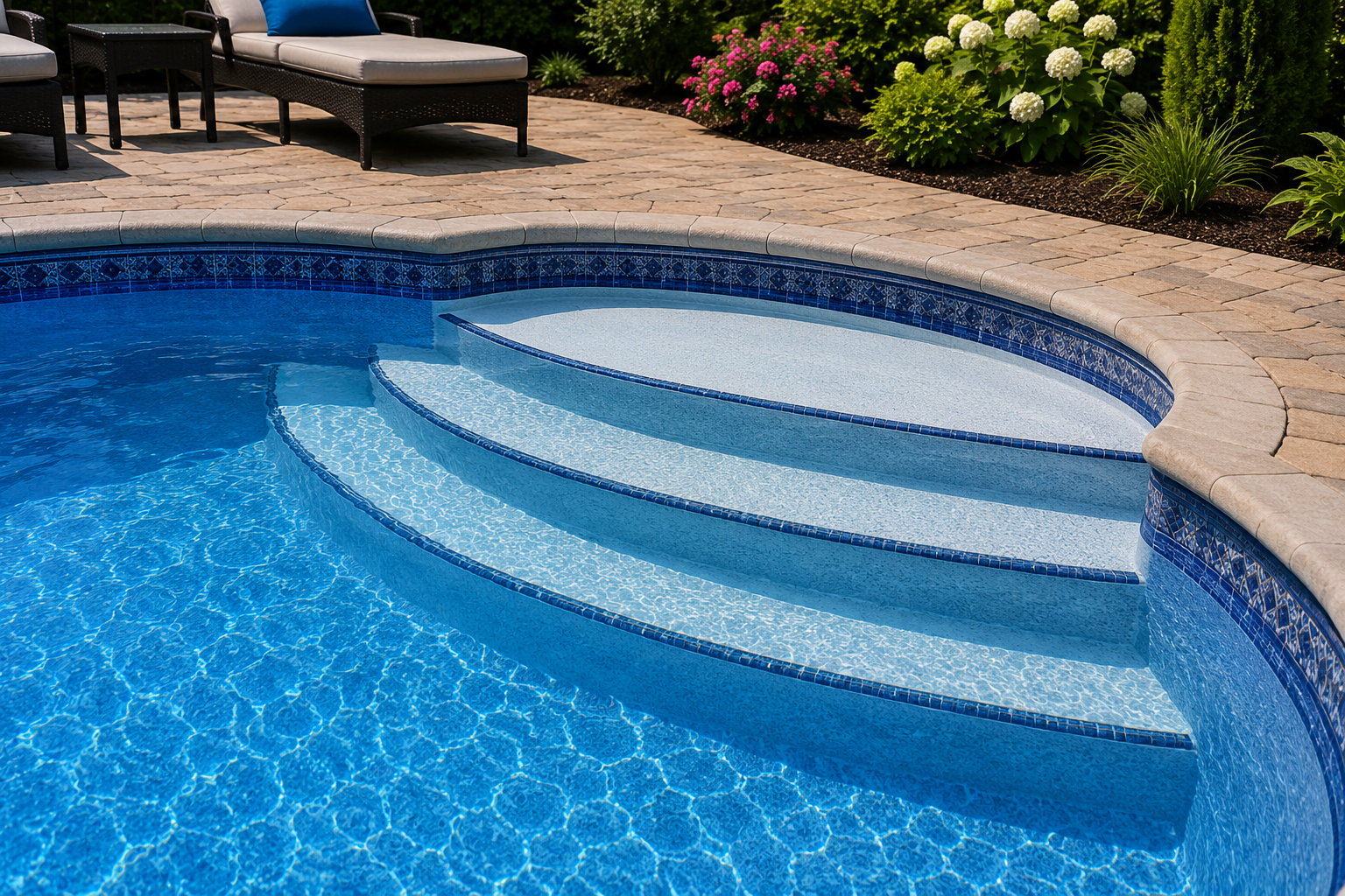 Steps and Entry Points for Vinyl Pools